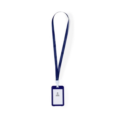 Lanyard Personnalisé Économique Porte-Badge - Fleck Matières : polyester Couleurs : bleu marine personnalisable avec votre logo