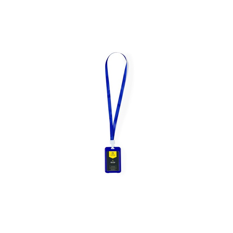 Lanyard Personnalisé Économique Porte-Badge - Fleck Matières : polyester Couleurs : noir cadeau affaires élégant