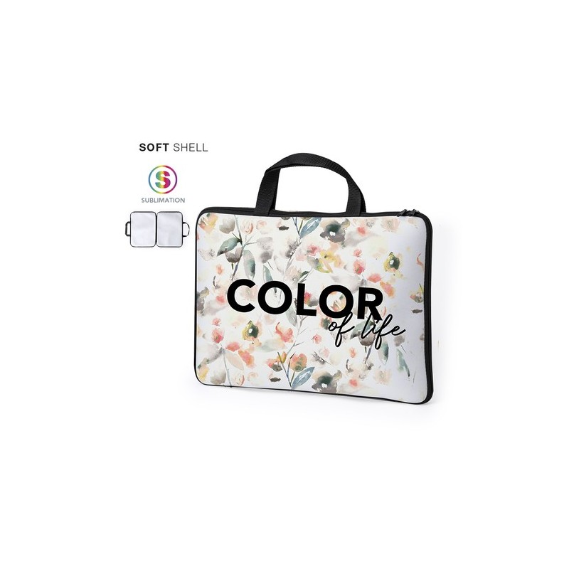 Housse Éco-responsable et Personnalisée pour Ordinateur Portable - Lury Matières : softshell Couleurs : blanc personnalisable av