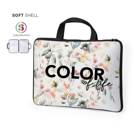 Housse Éco-responsable et Personnalisée pour Ordinateur Portable - Lury Matières : softshell Couleurs : blanc personnalisable av