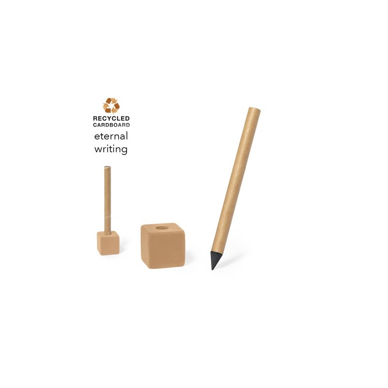 Crayon Éco-responsable Personnalisé d'Écriture Soiny Matières : carton recyclé Couleurs : noir goodies publicitaire événementiel