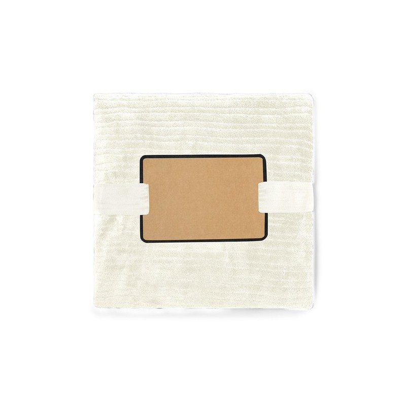 Couverture Personnalisée Éco-responsable Cadeau d'Entreprise Cindra Matières : polyester Couleurs : naturel personnalisable avec