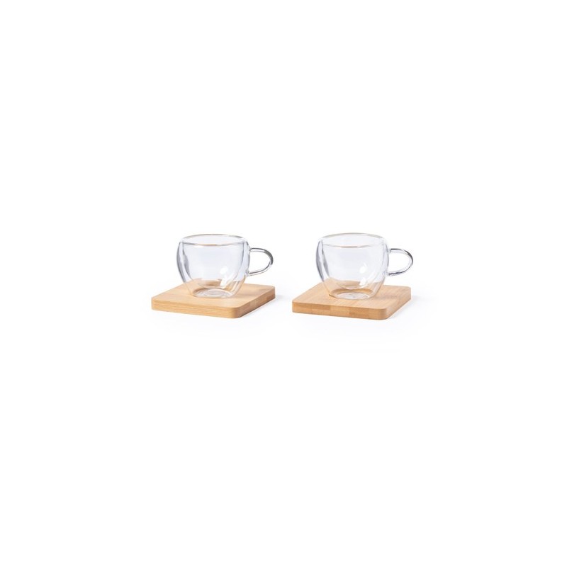 Set de Mugs en Verre Borosilicate Personnalisés Gladen personnalisable avec votre logo