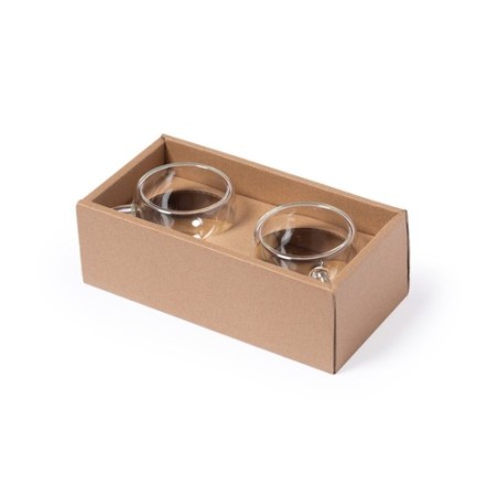 Set de Mugs en Verre Borosilicate Personnalisés Gladen marquage laser ultra précis