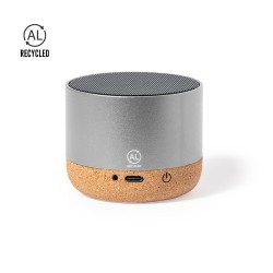 Haut-Parleur Éco-responsable Personnalisé Audio High-Tech - Moore Matières : liège Couleurs : bleu 2