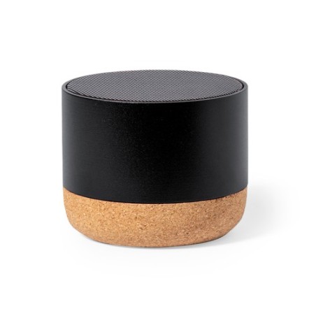 Haut-Parleur Éco-responsable Personnalisé Audio High-Tech - Moore Matières : liège Couleurs : bleu cadeau collaborateur premium