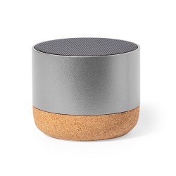 Haut-Parleur Éco-responsable Personnalisé Audio High-Tech - Moore Matières : liège Couleurs : bleu marquage laser ultra précis