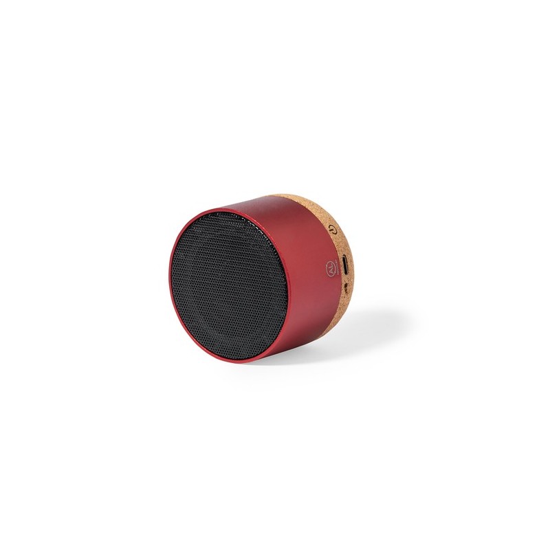 Haut-Parleur Éco-responsable Personnalisé Audio High-Tech - Moore Matières : liège Couleurs : noir marquage couleur éclatante
