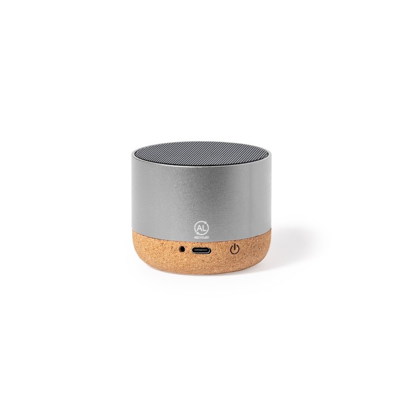 Haut-Parleur Éco-responsable Personnalisé Audio High-Tech - Moore Matières : liège Couleurs : rouge goodies personnalisé en stoc