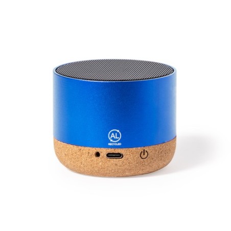 Haut-Parleur Éco-responsable Personnalisé Audio High-Tech - Moore Matières : liège Couleurs : argenté personnalisable avec votre
