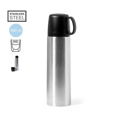 Bouteille Isotherme Personnalisée 500 ml Pas Cher - Tibber Matières : acier inoxydable Couleurs : blanc 2