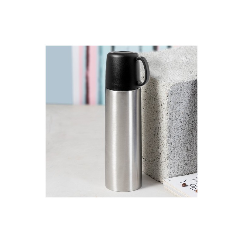 Bouteille Isotherme Personnalisée 500 ml Pas Cher - Tibber Matières : acier inoxydable Couleurs : blanc marquage couleur éclatan