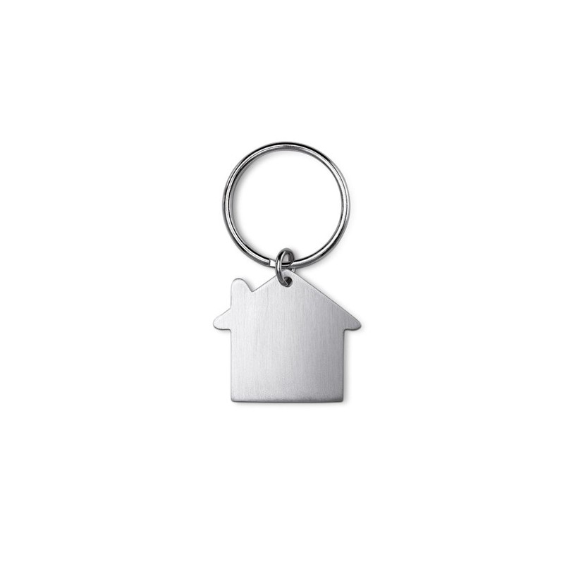Porte-clés Métal Chic Personnalisé Maison - HEIM Matières : aluminium Couleurs : argenté mat personnalisable avec votre logo