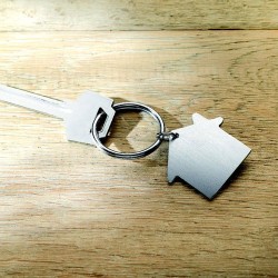 Porte-clés Métal Chic Personnalisé Maison - HEIM Matières : aluminium Couleurs : argenté mat goodies publicitaire événementiel