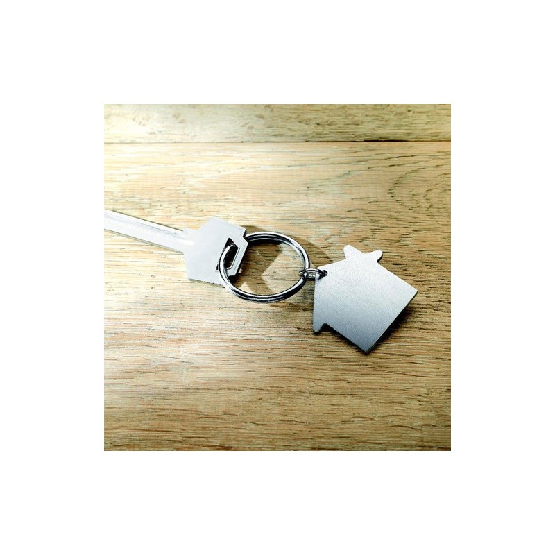 Porte-clés Métal Chic Personnalisé Maison - HEIM Matières : aluminium Couleurs : argenté mat goodies publicitaire événementiel