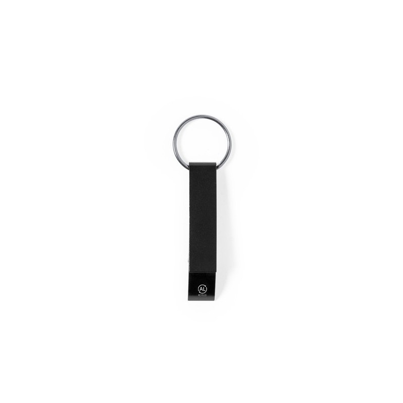 Porte-Clés Ouvre Bouteille Personnalisé en Aluminium Recyclé pas cher Matières : aluminium recyclé  Couleurs : noir impression h