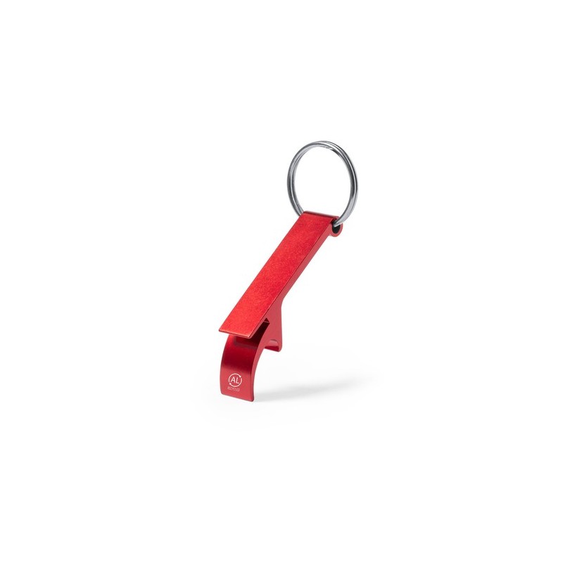 Porte-Clés Ouvre Bouteille Personnalisé en Aluminium Recyclé pas cher Matières : aluminium recyclé  Couleurs : rouge objet publi