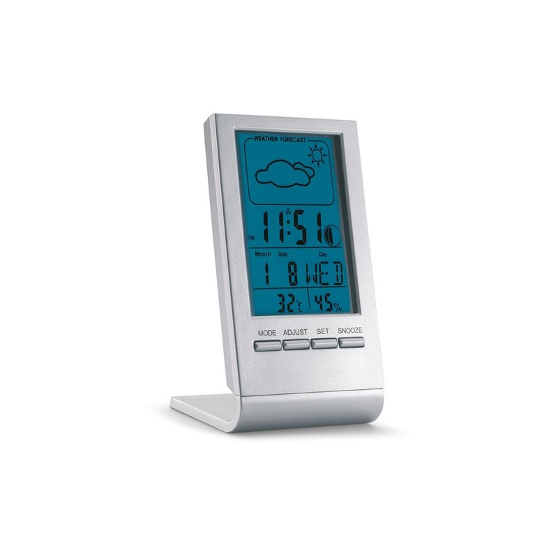 Station Météo Éco-responsable LCD Bleu - SKY Matières : ABS Couleurs : argenté