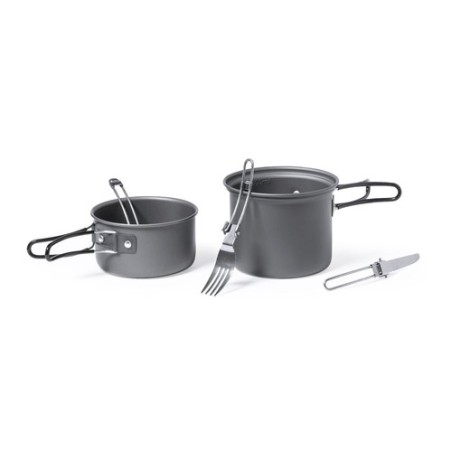 Set Pratique et Durable d'Ustensiles de Camping Sondic Matières : acier inoxydable Couleurs : noir
