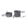Set Pratique et Durable d'Ustensiles de Camping Sondic Matières : acier inoxydable Couleurs : noir
