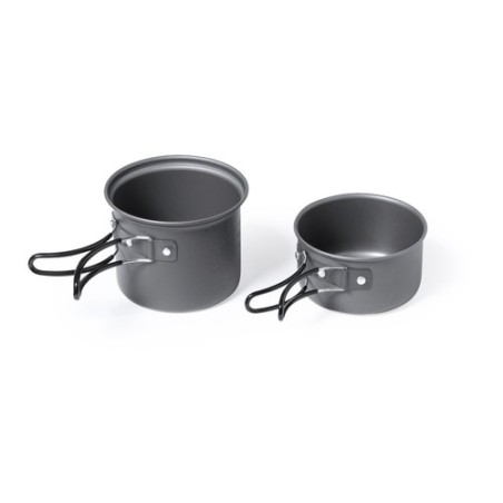 Set Pratique et Durable d'Ustensiles de Camping Sondic Matières : acier inoxydable Couleurs : noir cadeau entreprise pas cher