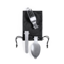Set Pratique et Durable d'Ustensiles de Camping Sondic Matières : acier inoxydable Couleurs : noir impression haute définition