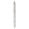 Stylo bille  avec grip en caoutchouc - MANORS Matières : ABS Couleurs : blanc transparent personnalisable avec votre logo