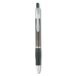 Stylo bille  avec grip en caoutchouc - MANORS Matières : ABS Couleurs : gris transparent cadeau entreprise pas cher