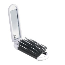 Brosse pliable  avec miroir personnalisée - ALWAYS Matières : ABS Couleurs : blanc 2