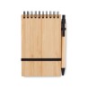 Bloc-Notes A6 Éco-responsable Pratique en Bambou - Personnalisé SONORABAM Matières : papier recyclé Couleurs : noir cadeau entre