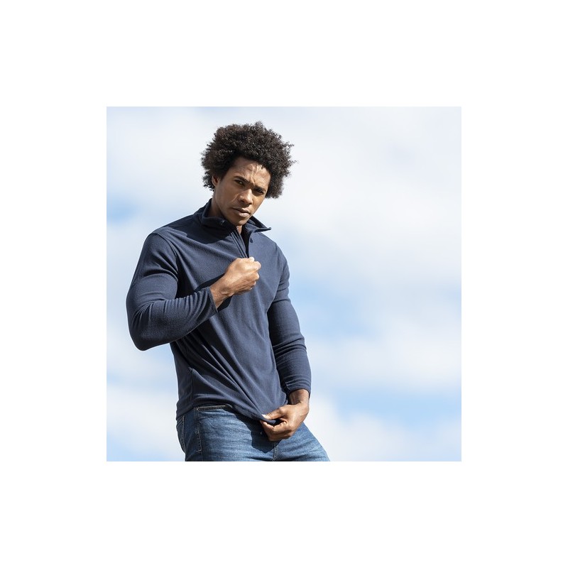 Veste Éco-responsable Personnalisée en Micro Polaire Pas Cher - Mesiox Matières : PET recyclé Taille textile : L Couleurs : bleu