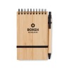 Bloc-Notes A6 Éco-responsable Pratique en Bambou - Personnalisé SONORABAM Matières : papier recyclé Couleurs : noir impression h