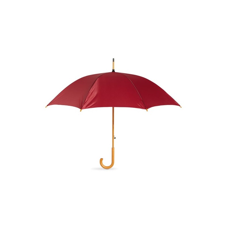 Parapluie Éco-responsable avec Poignée en Bois - CUMULI Matières : bois Couleurs : bordeaux