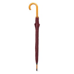 Parapluie Éco-responsable avec Poignée en Bois - CUMULI Matières : bois Couleurs : bordeaux accessoire événementiel unique