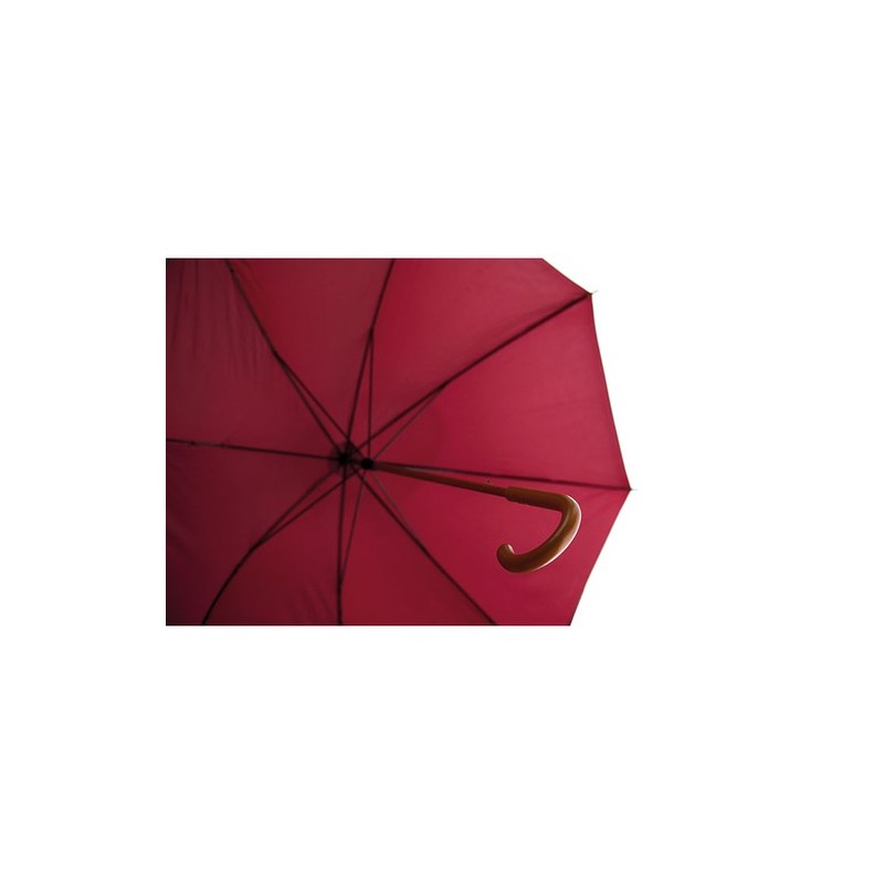 Parapluie Éco-responsable avec Poignée en Bois - CUMULI Matières : bois Couleurs : bordeaux objet promo petit budget