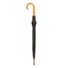 Parapluie Éco-responsable avec Poignée en Bois - CUMULI Matières : bois Couleurs : noir objet publicitaire robuste