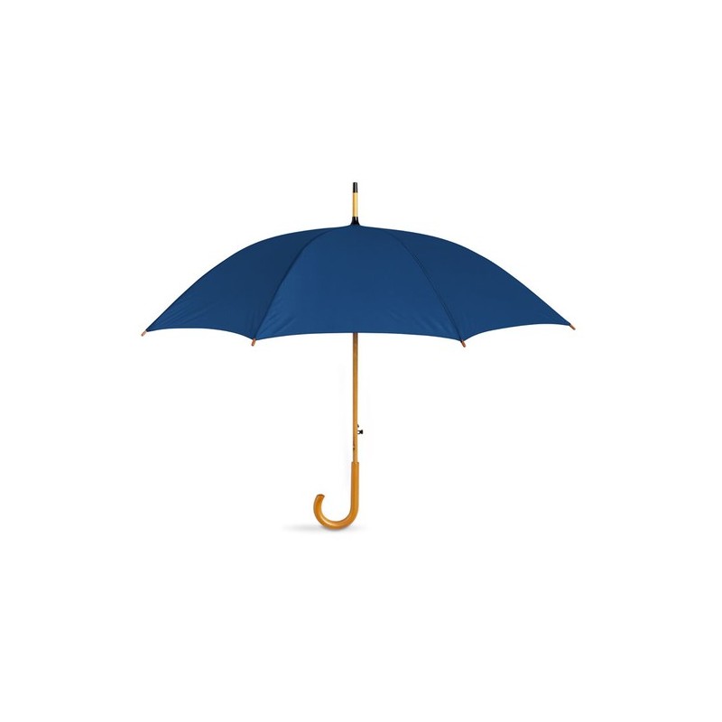 Parapluie Éco-responsable avec Poignée en Bois - CUMULI Matières : bois Couleurs : bleu objet promotionnel éco-responsable