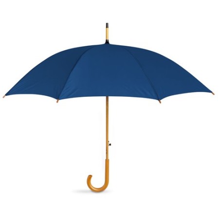 Parapluie Éco-responsable avec Poignée en Bois - CUMULI Matières : bois Couleurs : bleu objet promotionnel éco-responsable