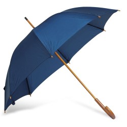 Parapluie Éco-responsable avec Poignée en Bois - CUMULI Matières : bois Couleurs : bleu personnalisation sur mesure
