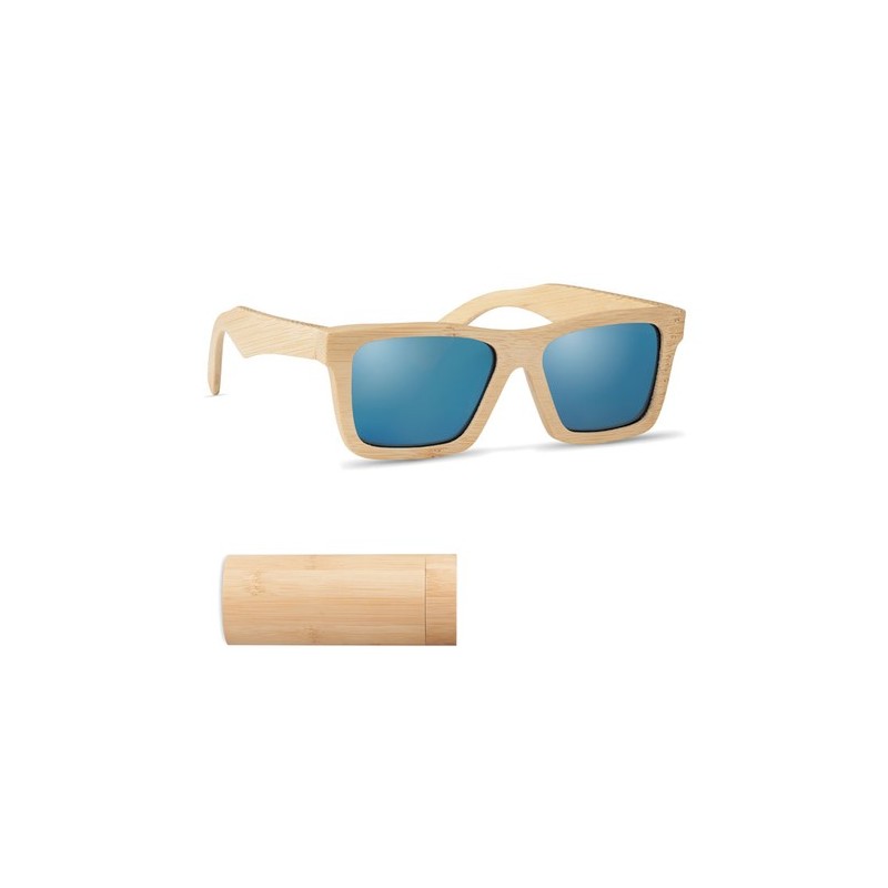 Lunettes de soleil personnalisées en bambou avec étui WANAKA Matières : bambou Couleurs : bois