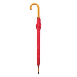 Parapluie Éco-responsable avec Poignée en Bois - CUMULI Matières : bois Couleurs : rouge goodies personnalisé en stock