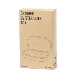 Stérilisateur UV Éco-responsable et Chargeur sans Fil Personnalisé - Strey Matières : bambou Couleurs : blanc livraison express 