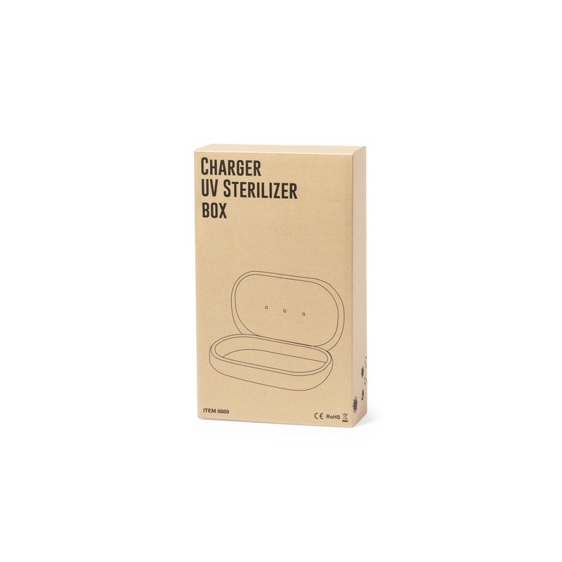 Stérilisateur UV Éco-responsable et Chargeur sans Fil Personnalisé - Strey Matières : bambou Couleurs : blanc livraison express 