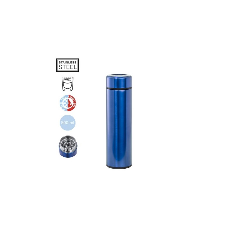 Bouteille Isotherme Personnalisée Éco-responsable Thermo Plusek Matières : acier inoxydable Couleurs : rouge livraison express 2