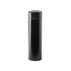 Bouteille Isotherme Personnalisée Éco-responsable Thermo Plusek Matières : acier inoxydable Couleurs : noir impression haute déf