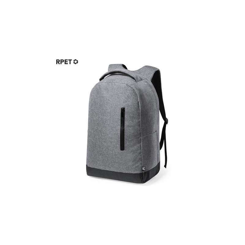 Sac à Dos Antivol Pratique Éco-responsable Personnalisé Bulman Couleurs : gris Matières : polyester recyclé personnalisable avec