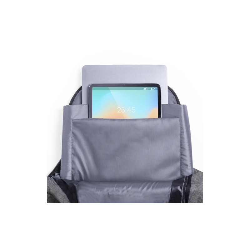 Sac à Dos Antivol Pratique Éco-responsable Personnalisé Bulman Couleurs : gris Matières : polyester recyclé marquage laser ultra