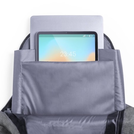 Sac à Dos Antivol Pratique Éco-responsable Personnalisé Bulman Couleurs : gris Matières : polyester recyclé marquage laser ultra