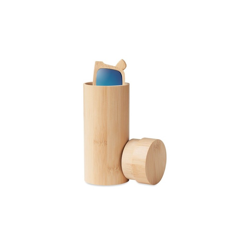 Lunettes de soleil personnalisées en bambou avec étui WANAKA Matières : bambou Couleurs : bois cadeau entreprise pas cher