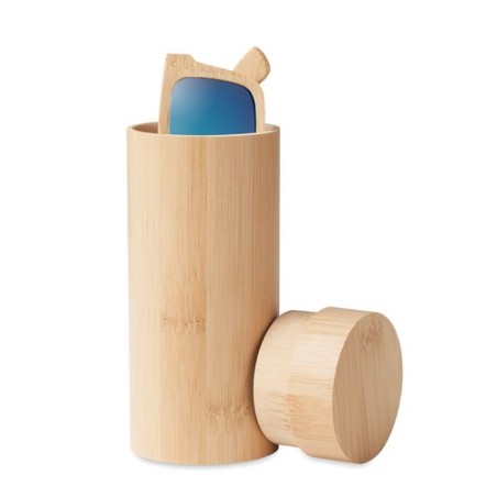 Lunettes de soleil personnalisées en bambou avec étui WANAKA Matières : bambou Couleurs : bois cadeau entreprise pas cher